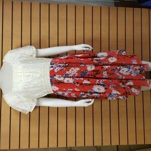 Liberty Love Dress 1XL NWT Lace Floral High Low Hem Plus Size Lined Casual
